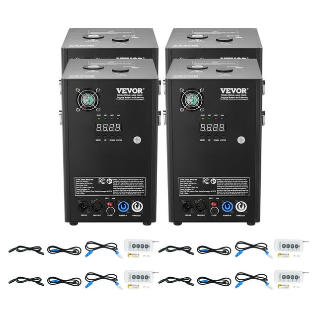 VEVOR Cold Spark Firework Machinex4 700W 6.6-16.4ft Stage DJ Wedding Event Party