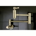 thumbnail image 2 of Kingston Brass KS8103DL Concord Wall Mount Pot Filler Kitchen Faucet, Antique Brass, 2 of 5