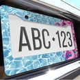 thumbnail image 6 of 1 Pcs Pool with Flamingo Floaties License Plate Frame,License Plate Cover for Car Decorative Parts,Aluminum License Plate Bracket Holder Rust-Proof for US Standard Car, 6 of 8