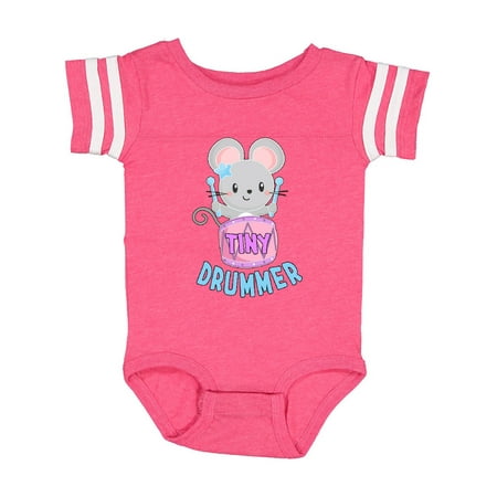 

Inktastic Tiny Drummer Cute Mouse with Pink Drum Gift Baby Boy or Baby Girl Bodysuit