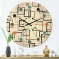 thumbnail image 2 of Designart 'Abstract Retro Design Pattern II' Mid-Century Modern Wood Wall Clock, 2 of 5