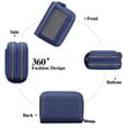 thumbnail image 5 of Small Genuine Leather Wallet For Women, Rfid Blocking Credit Card Holder(Navy Blue), 5 of 6