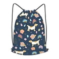 thumbnail image 1 of XMXT Waterproof Gym Bag, Cartoon Dog Blue Background Drawstring Backpack for Men, m, 1 of 8