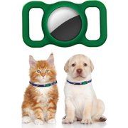 AirTag Dog Collar Pet, AirTag Holder Compatible , Apple airtags Case Cover,Silicone Protective Case Lightweight Soft Anti-Scratch Anti-Lost(Blackish Green-2 Pack)