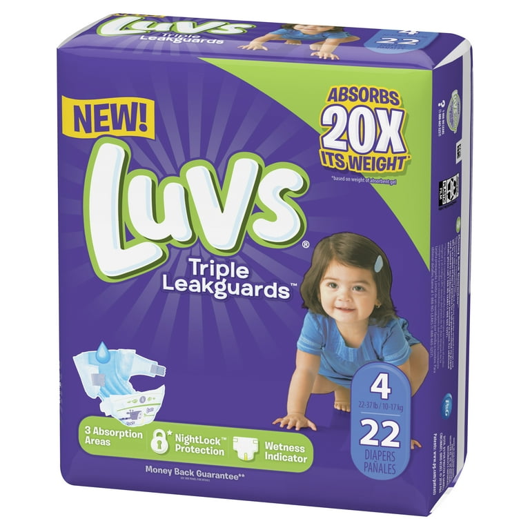 Luvs Triple Leakguards Diapers Size 4, 22 Count Pack - Walmart.com