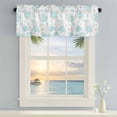 thumbnail image 4 of Valances for Windows Summer Ocean Conch Abstract Rod Pocket Short Curtain for Bathroom Living Room Bedroom Watercolor Green Corals 1 Panel 42x12in, 4 of 9