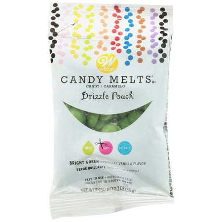 Wilton Bright Green Candy Melts Drizzle Pouch, 2