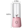 thumbnail image 3 of OEFNTAC Portable Blender 8.1in 0.99lb USB Rechargeable 6-Blade 350ml for Shakes Travel Gym 15krpm 3h Charge White Pink, 3 of 7