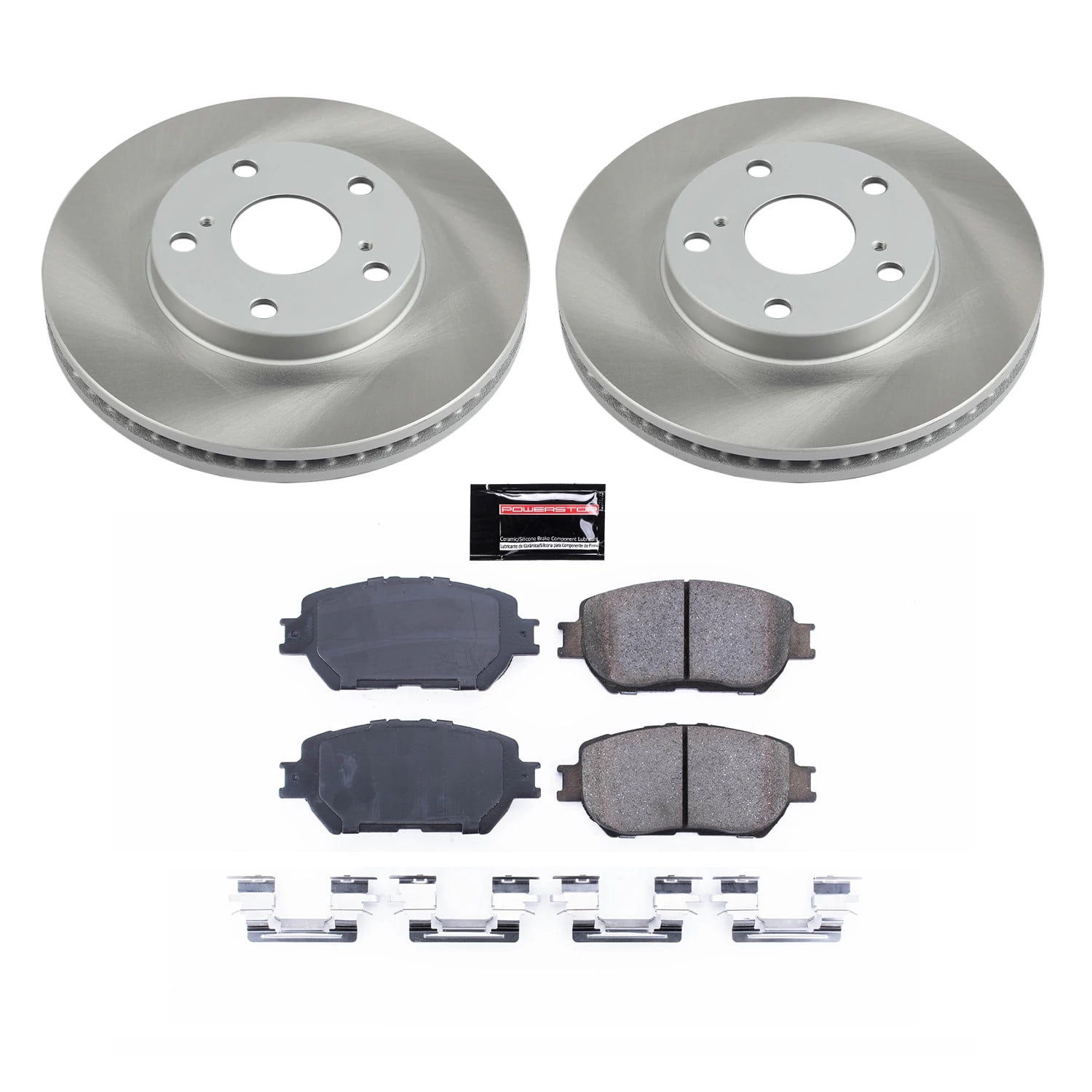 PowerStop Front Semi-Coated Rotor and Low-Dust Ceramic Brake Pad Kit SC1064