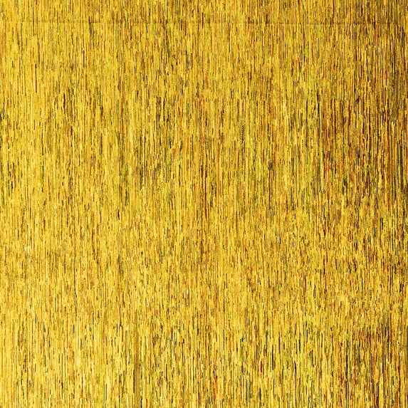Ahgly Company Machine Washable Indoor Square Oriental Yellow Modern Area Rugs, 6' Square