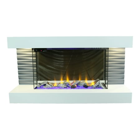 Lifesmart 44 Contemporary Wall Mounted Infrared Fireplace With