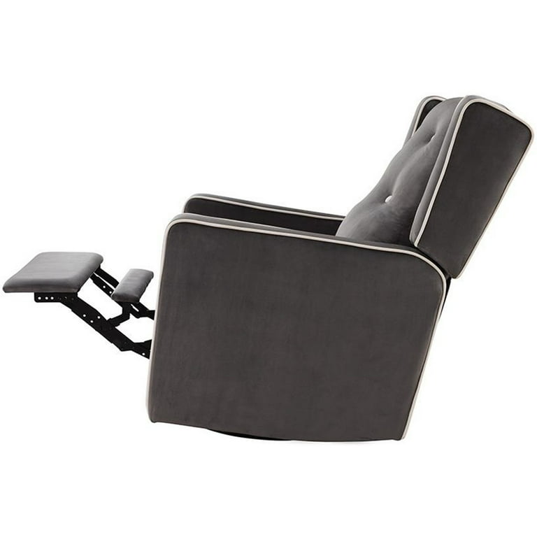 Naomi Home Odelia Swivel Rocking Recliner Chair Solid Wood Microfiber Gray For Living Room Bed Room Walmart