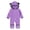 Purple, variant on Fesfesfes Infant Baby Jumpsuit Girls Boys Solid Cartoon Ears Hoodie Romper Clothes Fleece Jumpsuit Tops on