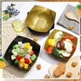 thumbnail image 6 of 50 Pcs Square Plastic Serving Bowls Disposable Snack Salad Bowl Small Party Candy Bar Containers Taco Bar Serving Dishes for Buffet Chips Fruit (16 oz,Black, Gold), 6 of 6