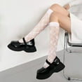 thumbnail image 5 of PTSPLLMY Sox Womens Girls Cute Fishnet Knee High Socks Colorful Hollow Out Sheer Mesh Slouch Socks Sexy Lace Knee Highs Gifts, 5 of 7