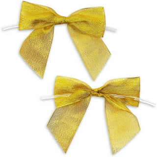 Antique Gold Ribbon Bow Golden Bows Large Gold Bows Dupioni 