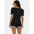 thumbnail image 2 of Women Summer Square Neck Ruffled Tops Short Sleeve Blouse Casual T-Shirt Top, 2 of 5