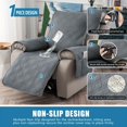 thumbnail image 4 of Modern & Waterproof Recliner Cover, Non-Slip Sofa Cover with Pockets, Pet Scratch-Resistant Couch Cover for Sofa, Washable Furniture Protector for Office, Living Room, & Home Decor（Sand）, 4 of 7
