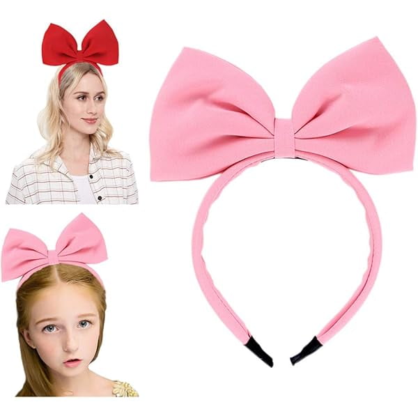 wonima44 Women Big Bows Headbands Bow Headband Hairbands for Women Girls Bow Hair Hoop Birthday Halloween Christmas Party Costume Accessories Gifts Pink 1Pcs