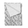 thumbnail image 2 of Leaves Soft Flannel Fleece Blanket, Greyscale Composition of Foliage Pattern Striped Background Abstract Design, Cozy Plush for Indoor and Outdoor Use, 60" x 80", Grey and Pale Grey, by Ambesonne, 2 of 5