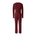 thumbnail image 5 of Women's Pajama Sets 2 Piece Sleepwear Lounge Set Long Sleeve Top & Matching Joggers, 5 of 6