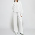 thumbnail image 2 of Women's Fall Matching Half Zip Sweatshirt and Wide Leg Sweatpants, Casual 2 Piece Outfit, Tracksuit Sets, 2 of 4