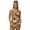 80s Retro Flower, variant on Blue Leopard Women's Modest Tankini Swimsuits Tummy Control Two Piece Bathing Suits Blouson High Waist Swimwear Tankini with Shorts & Pockets