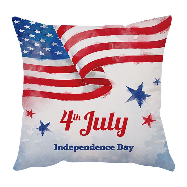 Funda de almohada Día de la Independencia Estilo de dibujos animados Funda de almohada de impresión digital de lino Wmkox8yii HFSH3415