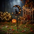 thumbnail image 4 of Halloween Black Cat Stake Light, Waterproof Solar Black Cat on Crescent Moon with Hanging Pumpkin Lantern, Outdoor Halloween Yard Decor for Garden, Patio, Lawn, Pathway,33in,B, 4 of 7