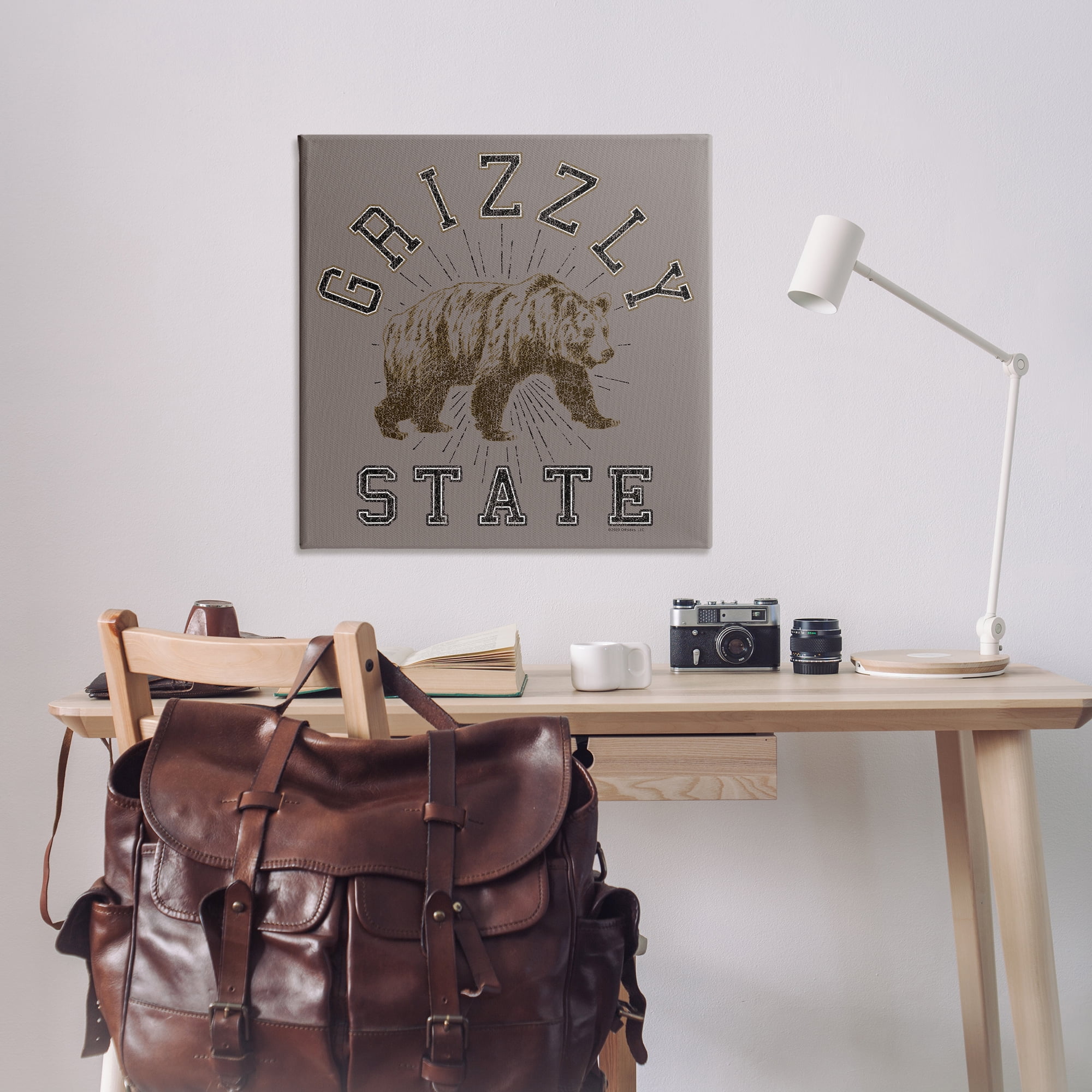 Stupell Industries Grizzly State Vintage Novelty & Humor Painting Wrapped Canvas Art Print Wall Art, 36 x 36