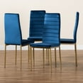 thumbnail image 7 of Baxton Studio Armand Modern Glam and Luxe Navy Blue Velvet Fabric Upholstered and Gold Finished Metal 4-Piece Dining, 7 of 7