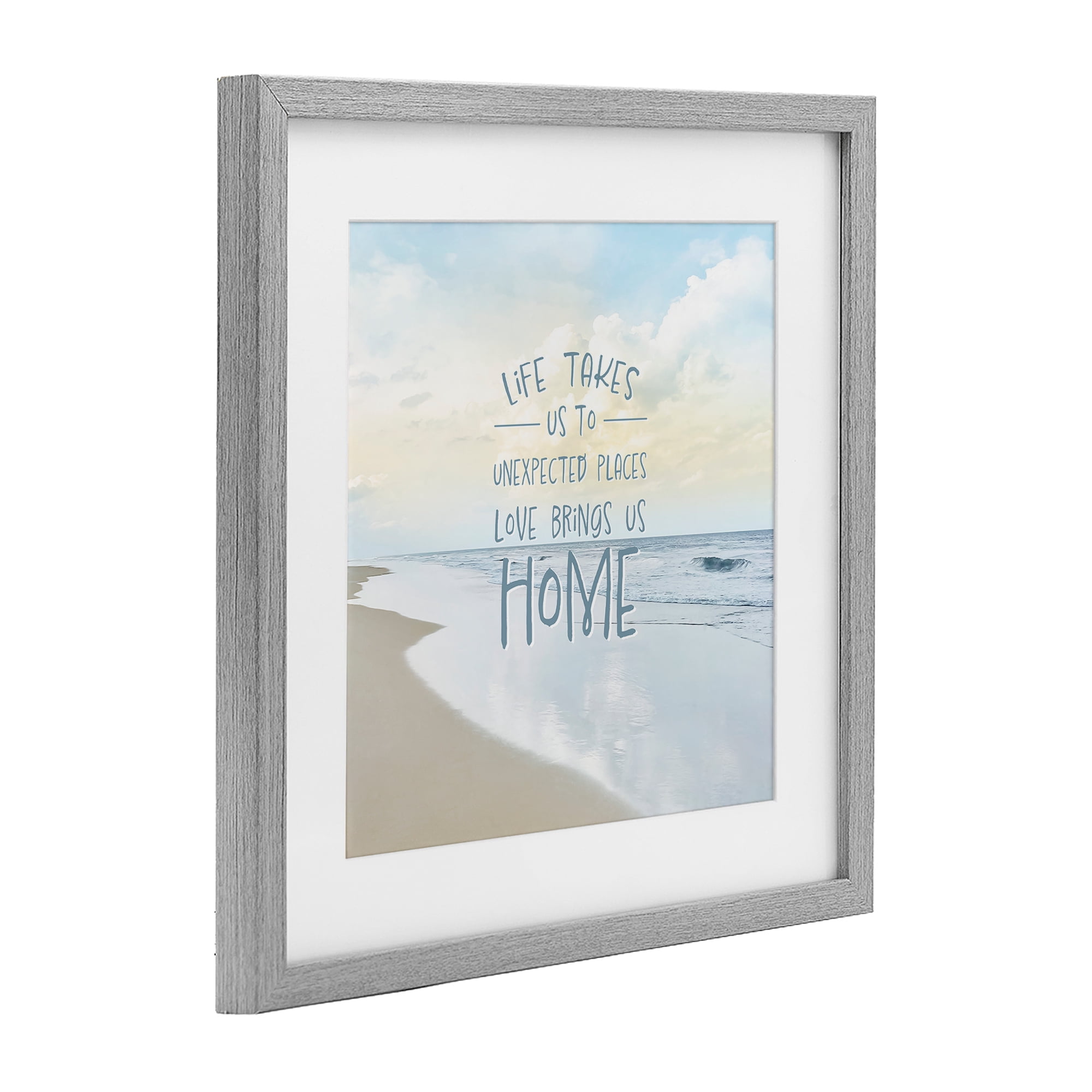 Stupell Industries Love Brings Us Home Inspiration Gray Framed Print Under Glass, design by Natalie Carpentieri
