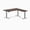 Dark Walnut / Gray, variant on Desky Rubberwood L-Shape Sit Stand Desk - Natural Timber / 60 X 30 X 62 X 20 Inches / Space Gray