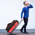 thumbnail image 7 of WOLT 3 Ball Bowling Ball Bags Double Roller Bag with Wheels Separate Shoe Compartment Retractable Handle Extends to 38’’ Red, 7 of 7