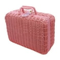 thumbnail image 4 of Maleta tejida, maleta de picnic, contenedor de artículos diversos, caja de regalo portátil, estuche de maquillaje, estuche de almacenamiento tejido a Rosa M, 4 of 8