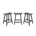 thumbnail image 6 of WestinTrends Malibu HDPE Outdoor Patio 24" Counter Stool Saddle Seat (Set of 3), Gray, 6 of 12