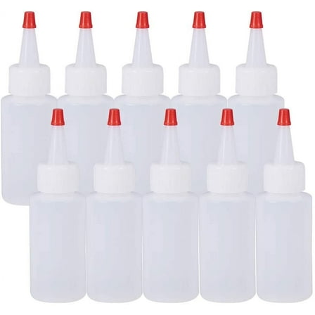 20 Pack 2oz Plastic Squeeze Dispensing Bottles with Red Tip Caps - Good For Crafts Art Glue Multi Purpose diy White