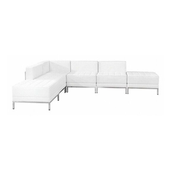 6 pcs. Living Room Set, 28-3/4", 84-1/2" x 27-1/2", Upholstery Color: White