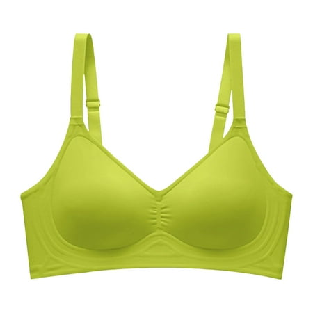 BYHONG Comfortable Seamless Full Coverage Bra for Women Wireless Bras with Soft Support Regular and Plus Size Green XL