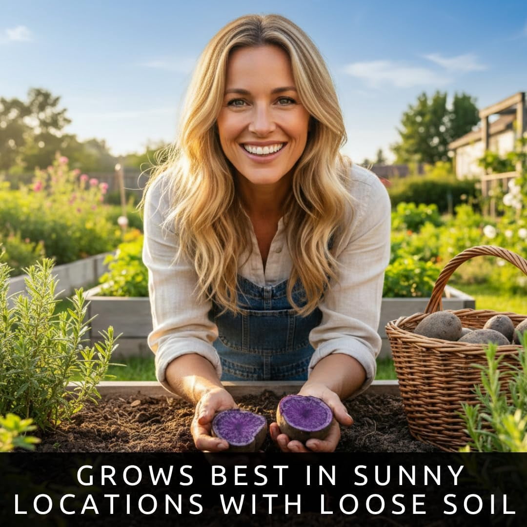 Purple Majesty Seed Potatos for Planting - Garden or Raised Bed Stock for Growing (10 Pounds)