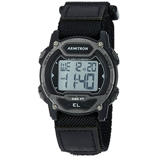 Armitron Sport Unisex 457004Gbk Digital Chronograph Black Nylon Strap Watch