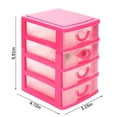 thumbnail image 3 of Desktop Drawer Organizer, Small Plastic Storage Box with Translucent Drawers for Jewelry Beads Small Items, 4 Layers, (Red), 3 of 4
