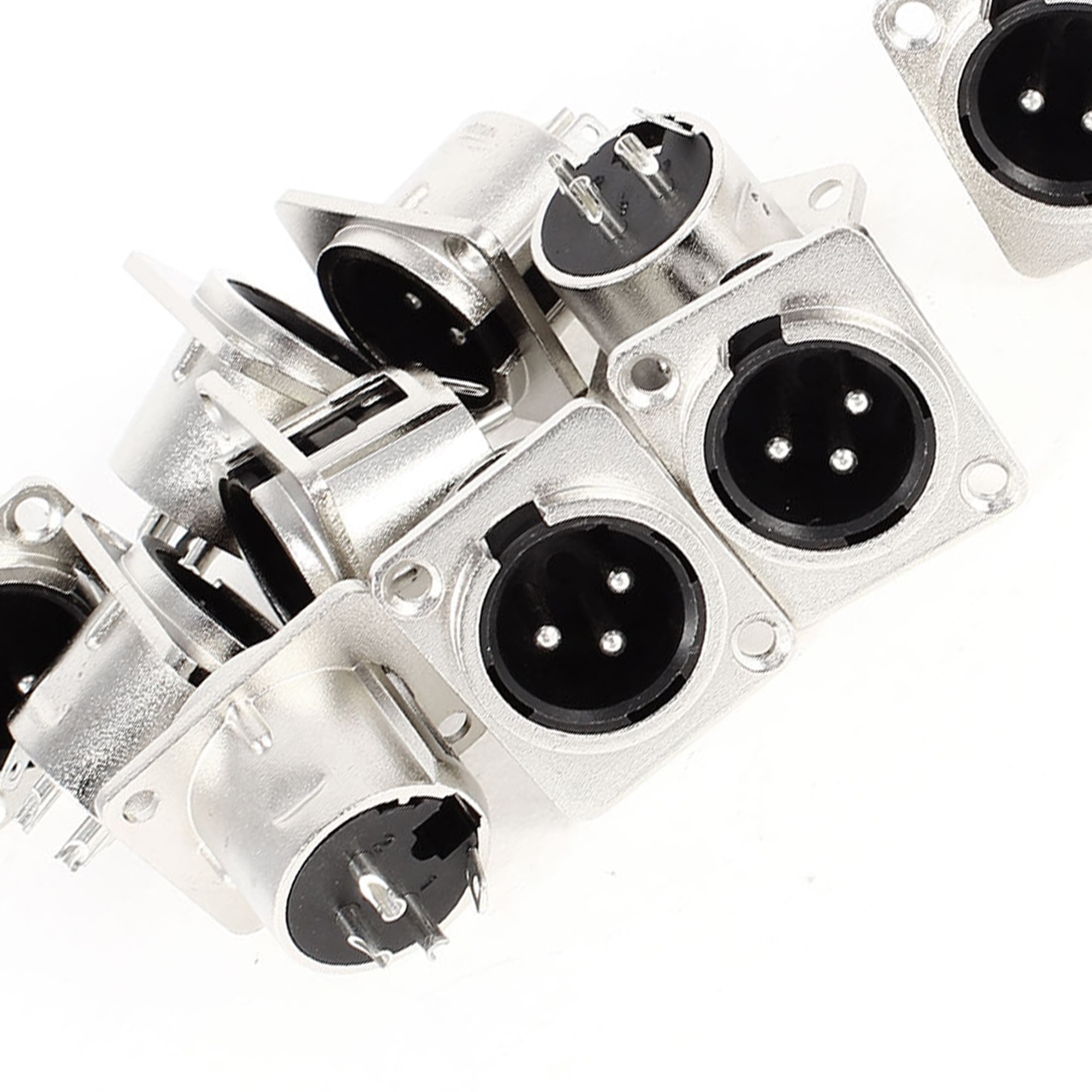 3-Pin XLR Male Chassis Panel Mount Socket Audio Speaker Microphone Jack 10pcs