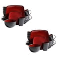 thumbnail image 1 of Gibson Soho Lounge 16 Pièces Assiettes, Bols et Tasses en Verre Rouge (2 Pack), 1 of 8