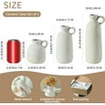 thumbnail image 2 of Ceramic Vase Set of 3 with Handle, Neutral Rustic Vases Home Decor Farmhouse Decorative Vase Whitewashed Pottery Decor Modern for Table Mantel Entryway Bookshelf Living Room Kitchen Bedroom - White, 2 of 6