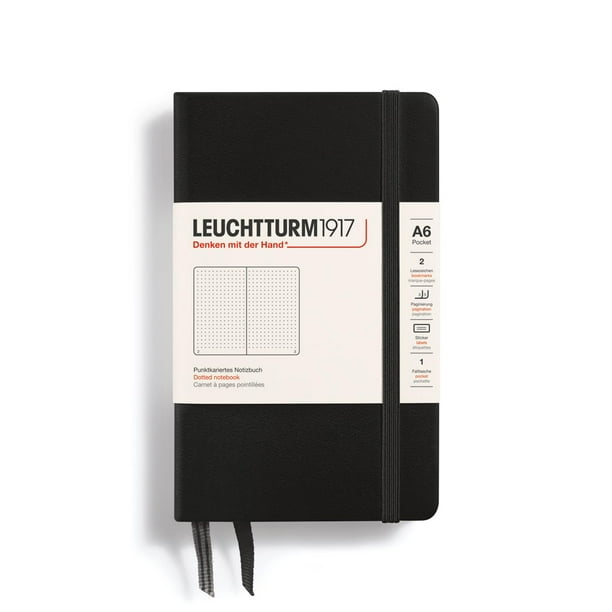 Libreta LEUCHTTURM1917 Pocket A6 Tapa dura de 90 x 150 mm, color negro