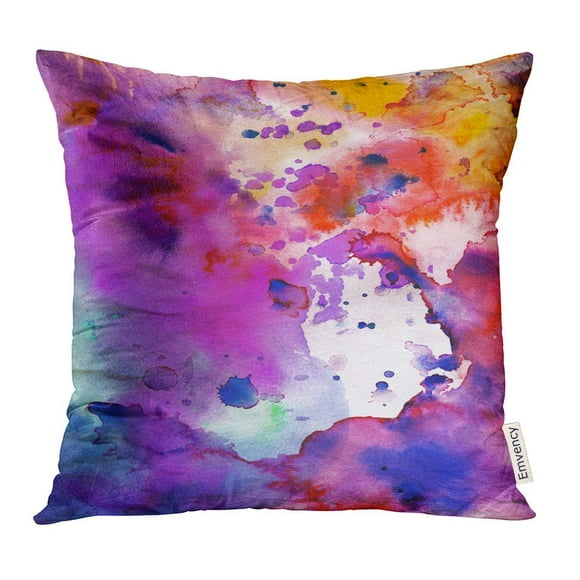 EREHome Watercolor Pastel Abstract Grunge with Paint Splatter Orange Stoke Pillow Case 20x20 Inches Pillowcase
