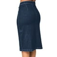 thumbnail image 4 of Idoravan Women's Basic Versatile Skirt Women Fashion Denim Pencil Skirt High Waisted Blow Knee Blue Jeans Skirts, 4 of 7