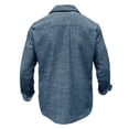 thumbnail image 6 of Western Shirts for Mens Cowboy Shirt Linen Short Sleeve Button Down Shirt Casual Work Shirts with Double Pocket Dark Blue, 6 of 7