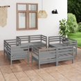thumbnail image 1 of vidaXL 8 Piece Garden Lounge Set Grey Solid Pinewood, 1 of 4